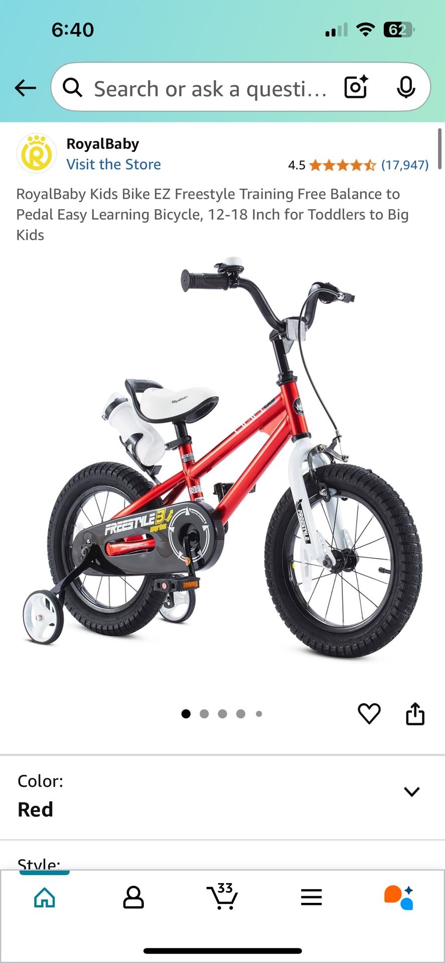 RoyalBaby kids bike 12inch
