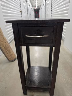 Small dark wood end table