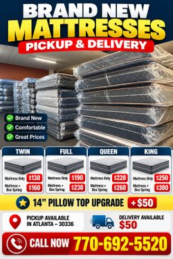 Brand New Mattress Sets 🛏️ Twin, Full, Queen & King | Pickup & Delivery