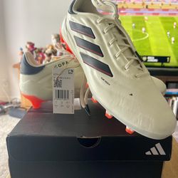 10.5 ADIDAS Copa Pure 2 Elite AG Soccer Cleats Ivory / Core Black / Solar Red