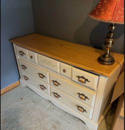 Vintage Bedroom Set – Dresser, Mirror & Headboard