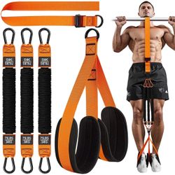 Pull Up Assistance Bands, Heavy Duty Resistance Band for Pull Up Bar, Adjustable Weight/Size with Fabric Feet/Knee Rest, Bands for Pull Up Assist for 