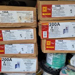 BRAND NEW 150A AND 200A HOMELINE PANELS. 