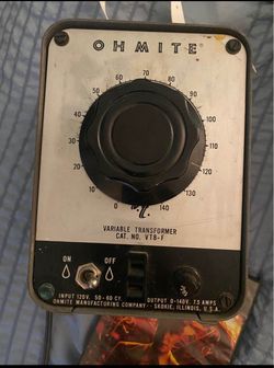 Ohmite VT8-F Variable Transformer 7.5 Amps 140 Volts