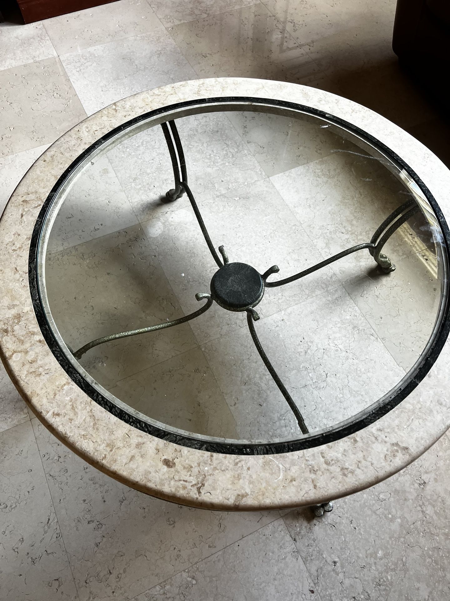 Glass And Marble Coffee Table