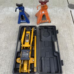 2.25 Ton Floor Jack + Jack Stands – Set