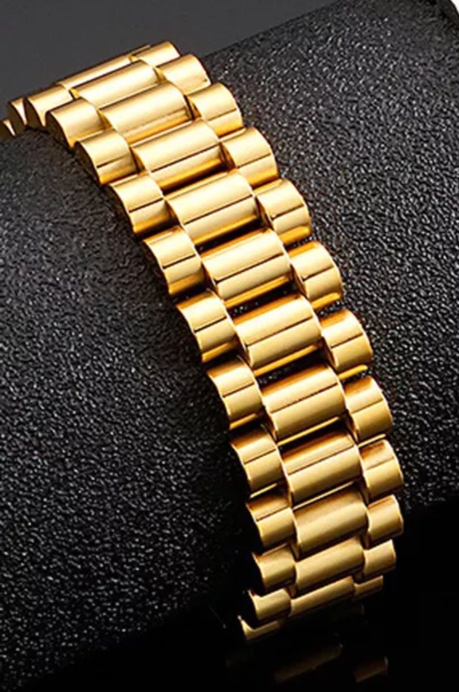 Gold Presidential Link Bracelet .. Free Fast Shipping Discounted Sale Best Offer