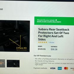 Subaru Forester 2025  Seat Back Protector 