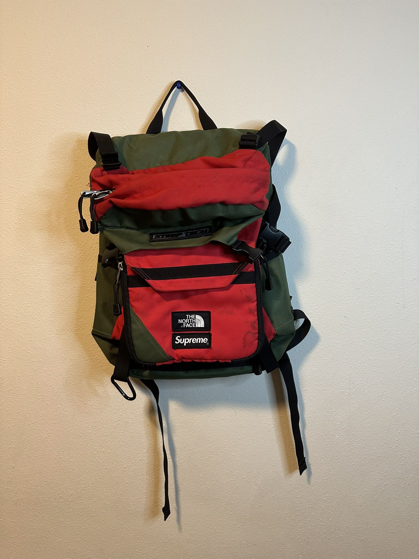 SS16 Supreme x The North Face Steep Tech backpack black TNF bag 16ss Olive RED