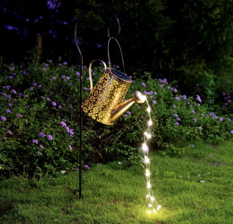 Solar Lights Outdoor Garden Decor, Large Hanging Lantern Waterproof Watering Can Landscape Lights Outside Decorations for Yard Clearance Front Porch L
