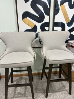 Walter Smithe Swivels Tufted Bar Stools X2