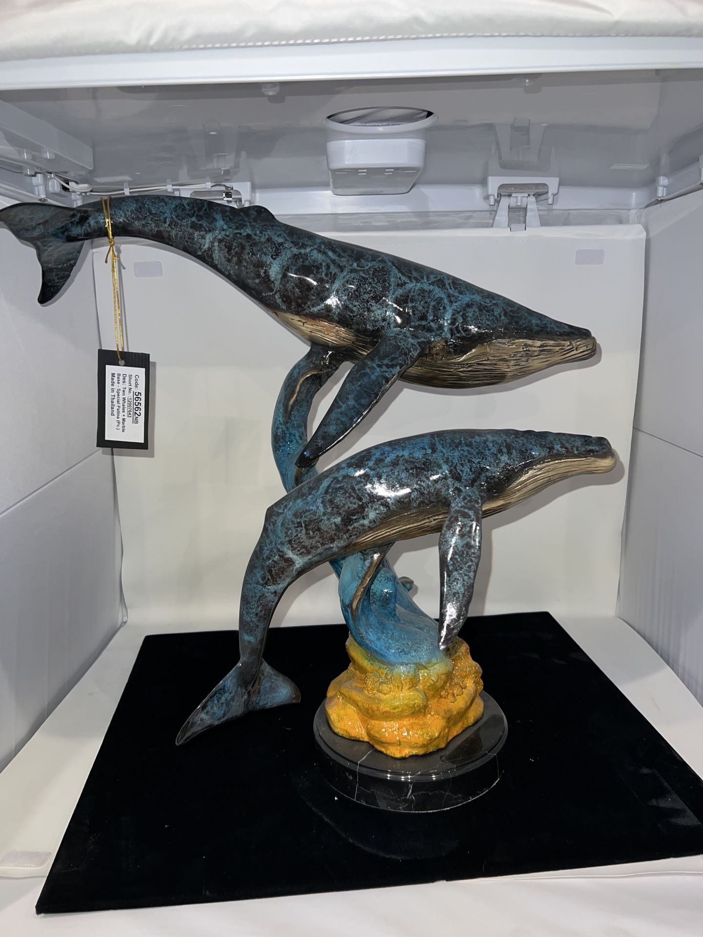 Bronze Two Whale Statue