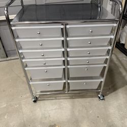 Clear 12 Drawer Craft Cart