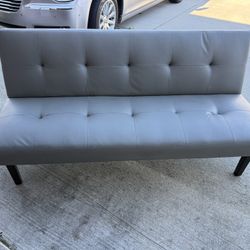 Gray Leather Futon
