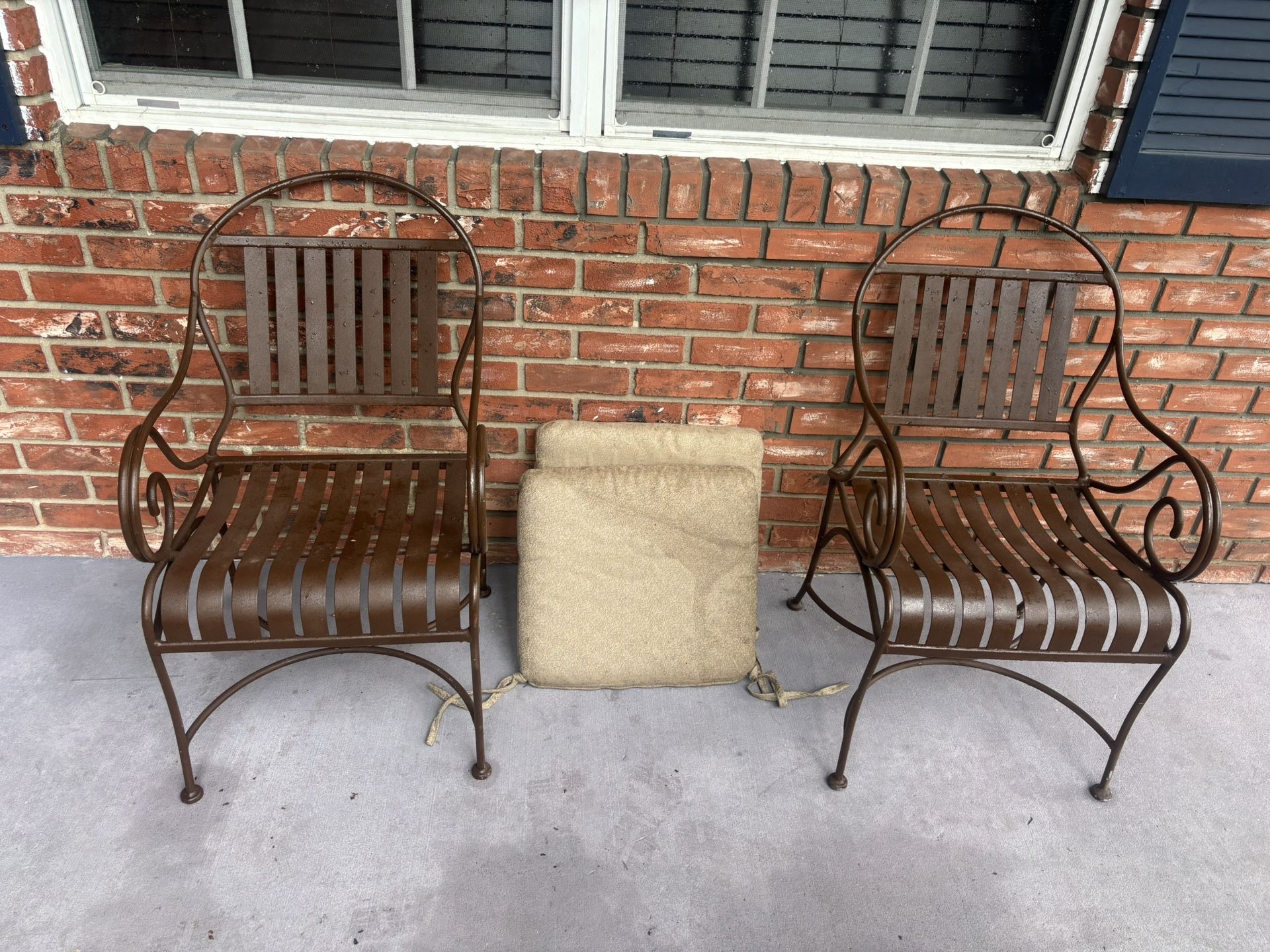 Outdoor Weather Resistant Bronze Chairs Freshly Coated