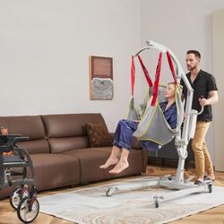 Electric Patient Lift, Medical Transfer Lift with Sling for Seniors, Sit to Stand Lift for Elderly, for Home and Hospital Use Seniors Easy-Assembly, B