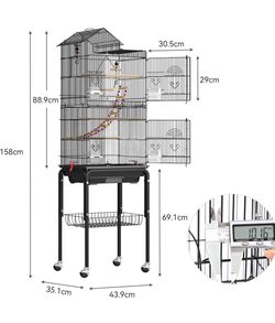 New/Open Box-Bird Cage w/ Stand and accessories