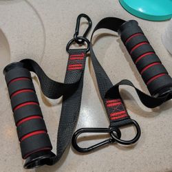 
4.3
4.3 out of 5 stars
(73)
QWORK 2 pieces resistance band handles, 2 pieces carabiners, resistance band grips, fitness accessories
