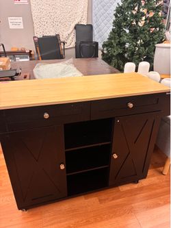 Kitchen Island On Wheels, Black Rolling Kitchen Cart