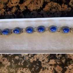 Lapis And Silver Bracelet 