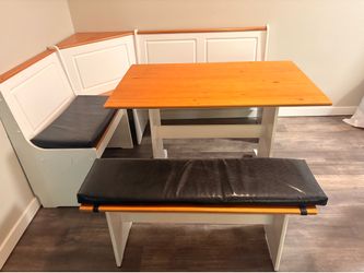 Corner Nook Dining Set with Bench Storage