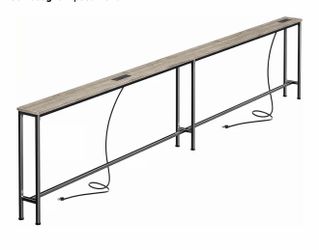 Sofa Table with 2 Power Outlets and USB-C Ports, Extra Long Console Table
