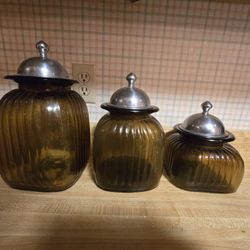 Vintage Glass Canister Set