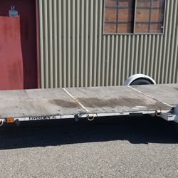 Trailer Flatbed 16' Long x 6' Wide Good Tires Wheels Motorcycle ATV Easy Load Pull Out Ramp Reg & Title in hand