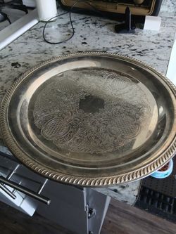 Vintage Silver Plated Serving Tray, Must Have!