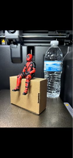 Deadpool 3D Printed Figure Sitting Pose