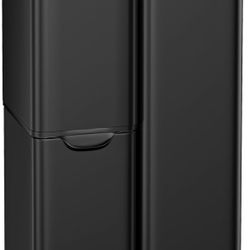 mVm 16 Gal 3 Compartment Kitchen Trash Can, Triple Stainless Steel Garbage Can, Heavy Duty Anti Fingerprint Recycling Bin for Office Home（Black） 