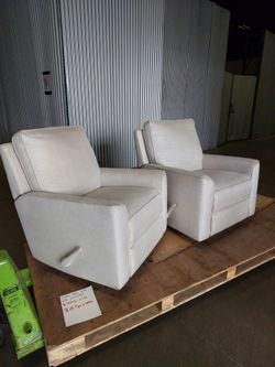 Pair of fabric recliners, swivel & Rocking chairs