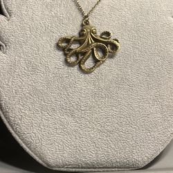 Bronze Or silver Octopus Necklaces