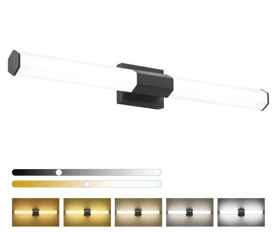 Solfart 32in LED Bathroom Light Black Dimmable 5cct Switch On Fixture New