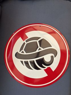 Nintendo Mario Kart Shell Round Metal Sign