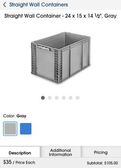 Straight wall container