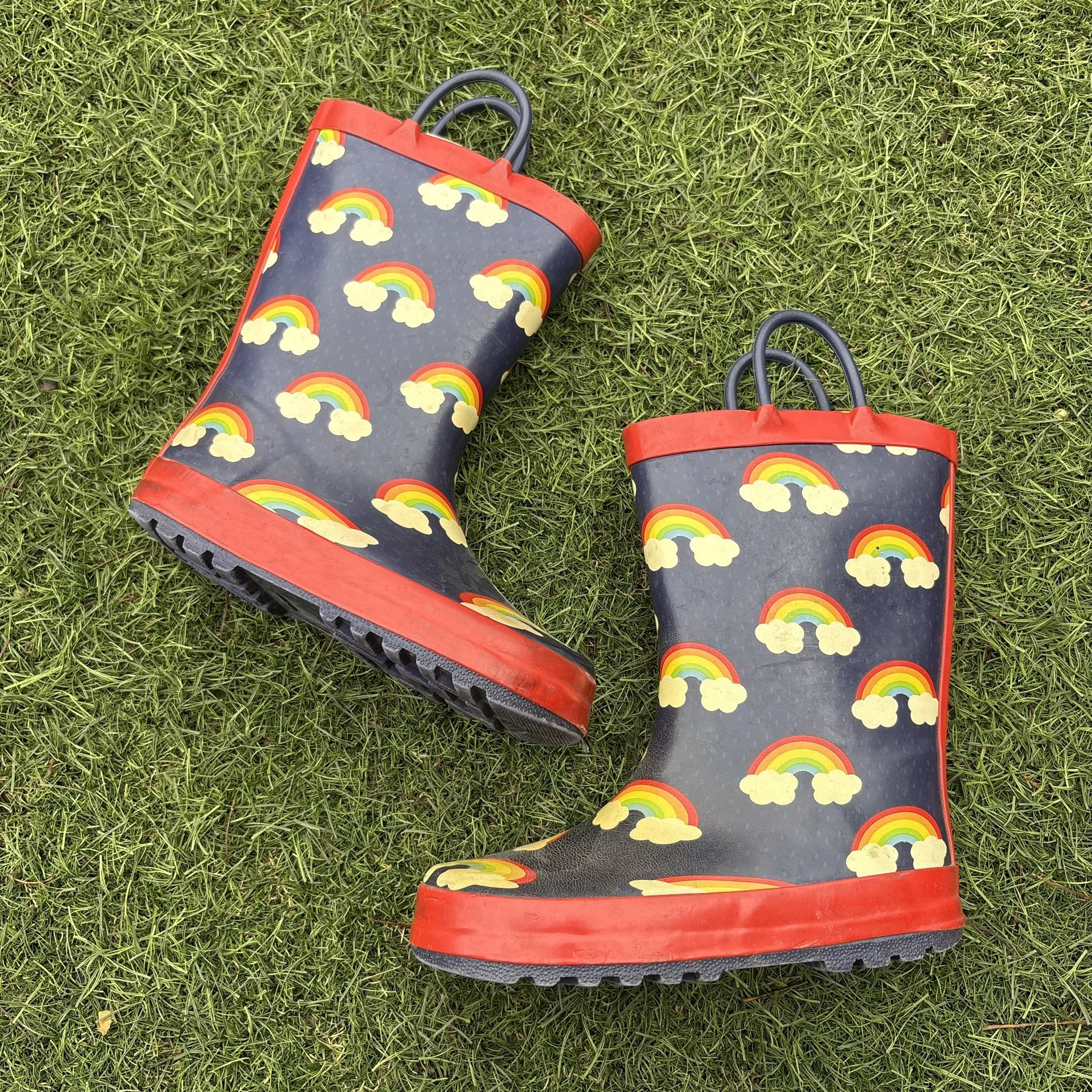 Kids Size 11C Rain Boots Snow Waterproof Rainbow 