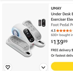 $140 retail my best price $70 cash UMAY Under Desk Elliptical Eclipse Leg Exerciser Electric as seen on TV  Foot Pedal Peddler Seated Exercise Machine