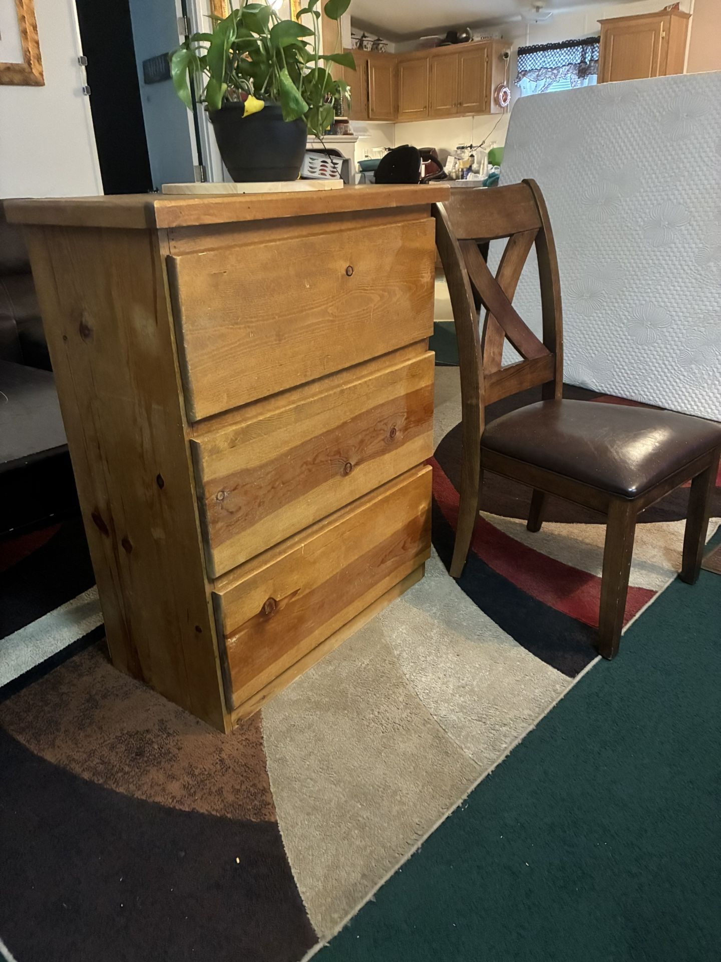 $170-Very sturdy a little bit taller made of thick pine -dresser with 3 deep drawers- 3‘4“ tall X 32 inches wide X 1‘4“ deep Pick up and yakima near