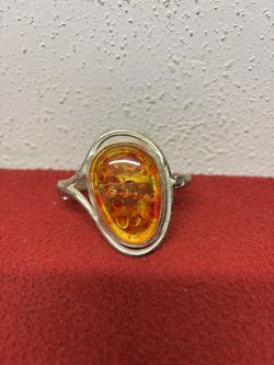 Vintage Amber Hinged Bangle