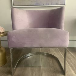 Tov Blush Velvet Metal Chair