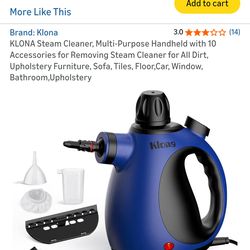 KLONA Steam Cleaner, Multi-Purpose Handheld with 10 Accessories for Removing Steam Cleaner for All Dirt, Upholstery Furniture, Sofa, Tiles, Floor,Car,