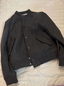 H&M Felted Bomber Jacket in Dark Grey Marl.