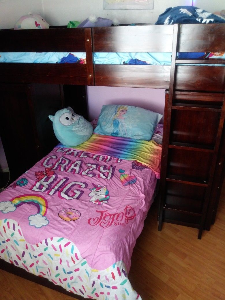 Bunk Bed With. Chair Desk And Closet