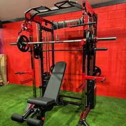 Smith Machine , Squat Rack , Leg Press , Leg Curl Add Weight Bench Adjustable Bench Olympic Barbell For Your Weights 