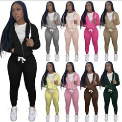 Casual Track Suits Set Zipper Hoodie Sweatshirt with Pockets S,M,L,XL,2XL
