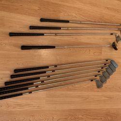 Taylormade midsize burner irons plus random golf clubs