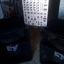 Pro Mixer And two Ev Concert Speakers 