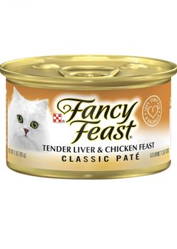Purina Fancy Feast Pate Adult Canned Wet Cat Food / tender liver & chicken fest