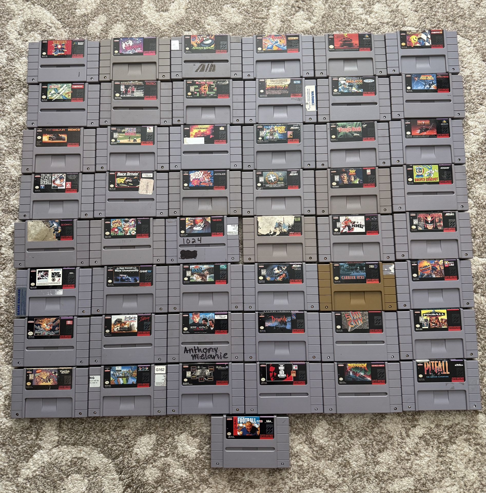 Super Nintendo Games 10 Each